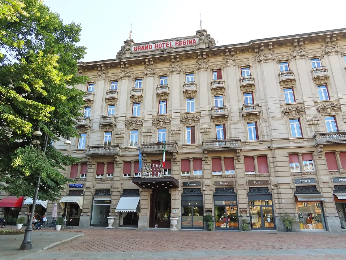 The facade of the Grand Hotel Regina in Salsomaggiore Terme